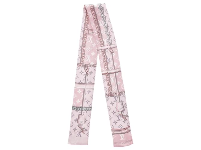 Twist  Louis Vuitton Bandeau Monogram Confidential Scarf in Pink Silk Brown  ref.2002095