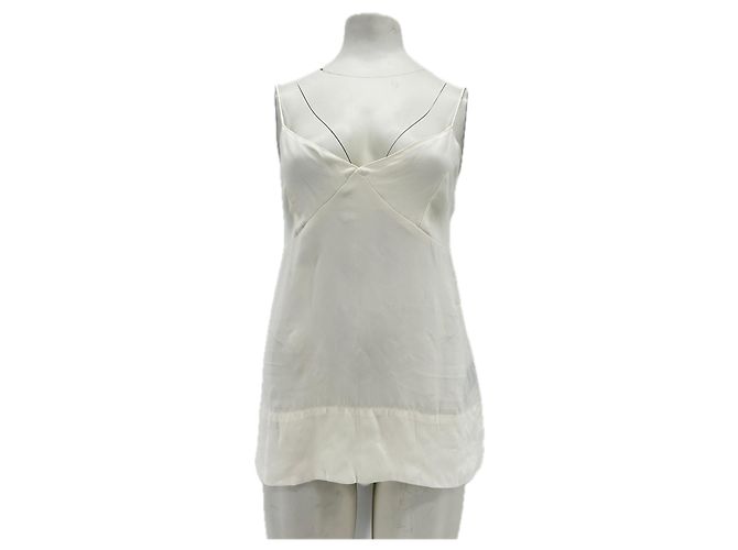 Autre Marque NON SIGNE / UNSIGNED Tops T.International S Viscose White