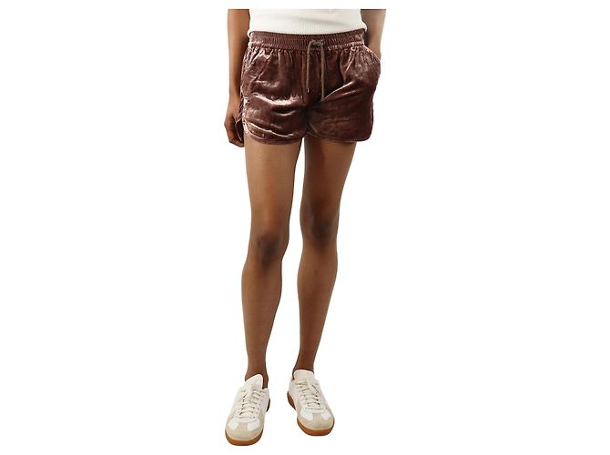 Brunello Cucinelli Rosa Samt Mini-Shorts - Größe XS Pink