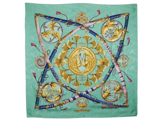 Foulard en soie Carree90 d'Hermès Vert  ref.2002704