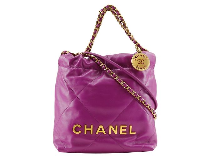 Borsa a spalla mini Chanel 22 Porpora