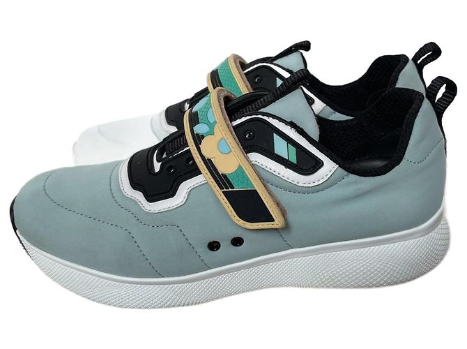 Baskets Prada Turquoise Synthétique