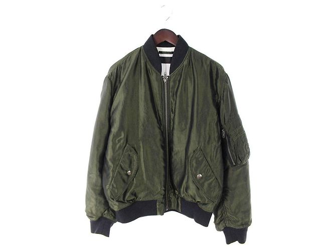 Drapierte Ma-1 Bomberjacke aus olivgrünem Satin von Haider Ackermann