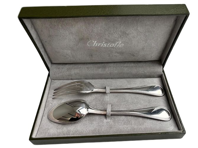 Child's cutlery set 2 pieces in Christofle Solid Silver Silvery