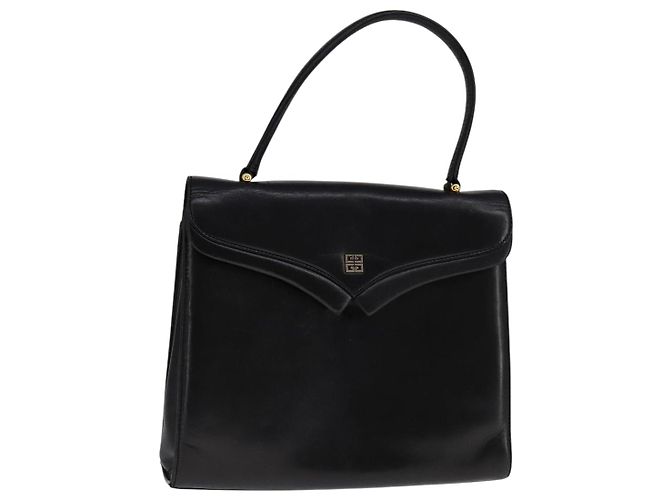 Borsa a mano GIVENCHY in pelle nera e oro Auth bs21995 Nero D'oro 