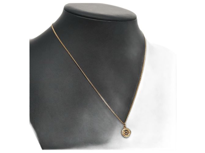Collana Christian Dior metallo oro Auth FF4664 D'oro