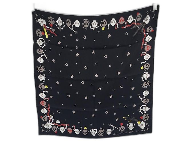 Cachecol de seda Alexander McQueen Multicor