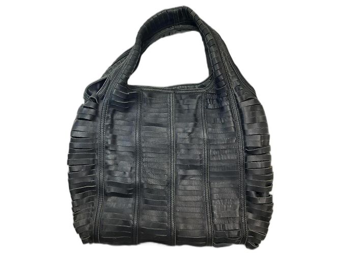 Bolsa hobo Alexander Wang de couro preta Preto