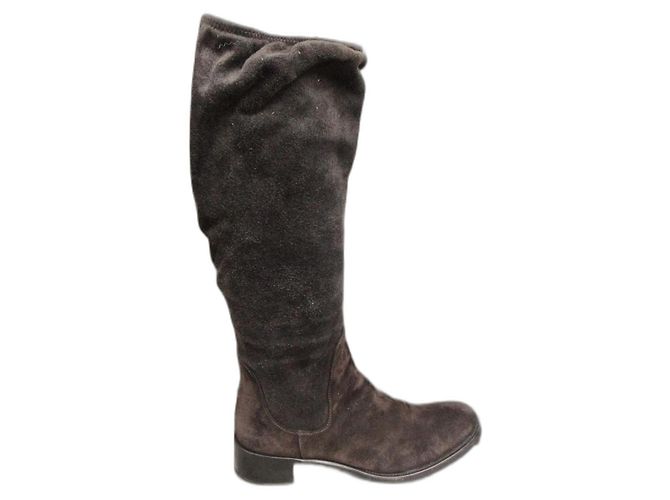 Botas Prada em camurça marrom escuro Castanho escuro
