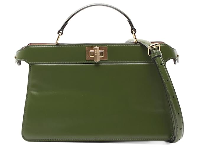 Fendi Peekaboo ISeeU East West Leather Handbag Green  ref.2004789