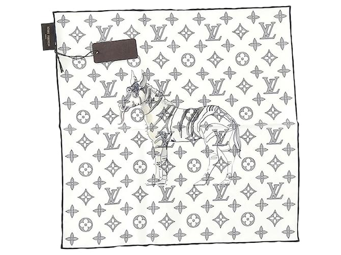Louis Vuitton x Jake and Dinos Chapman Collaboration Watercolour Scarf in White Silk  ref.2004804