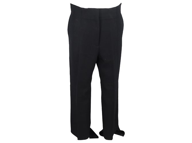 Edge Céline Calças assimétricas Celine em lã preta Preto