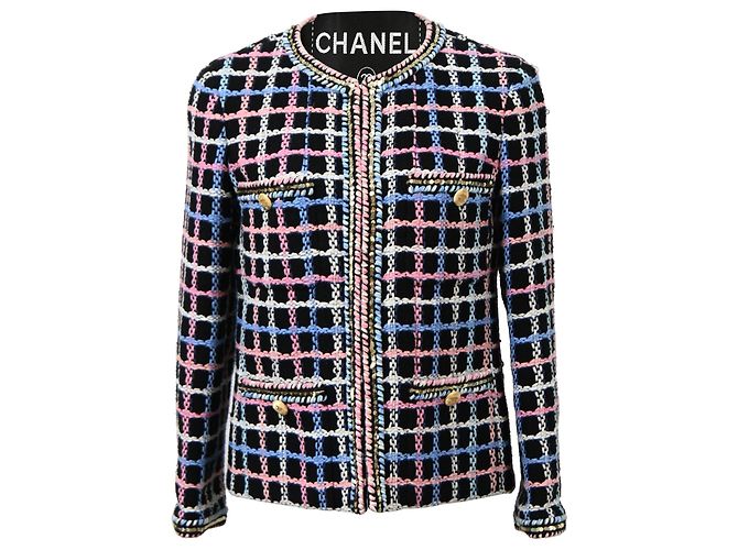 Giacca da sera in tweed stampato Chanel 2022 in cotone multicolore