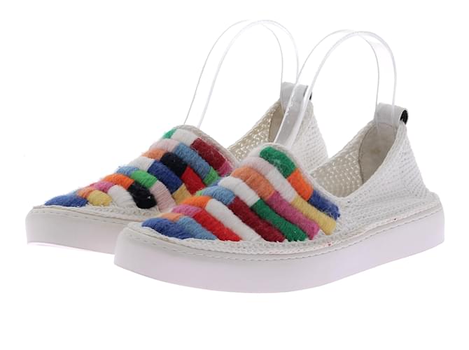 Autre Marque NON SIGNE / UNSIGNED Flats T.EU 39 Cloth White  ref.2004996