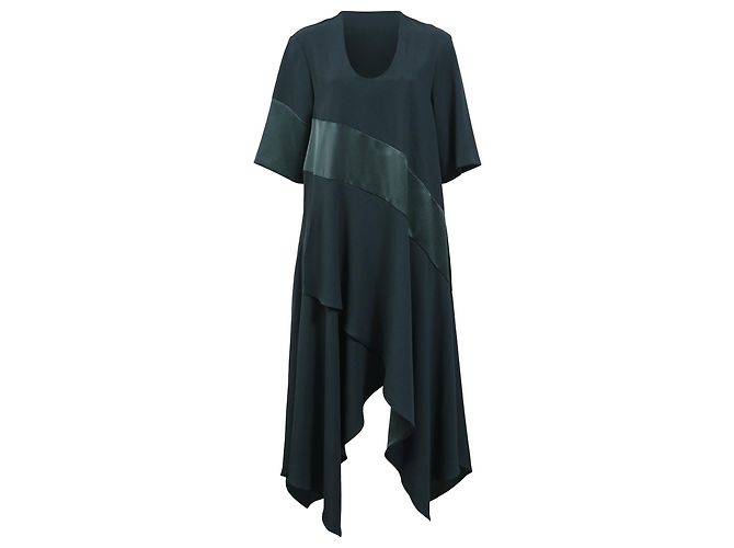 Kenzo Midikleid mit asymmetrischem Saum aus grünem Polyester