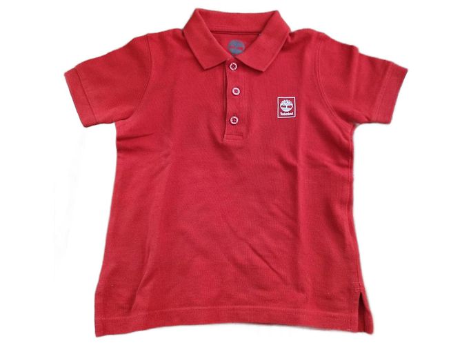 Polo Timberland Rouge en Coton à Manches Courtes Garçon