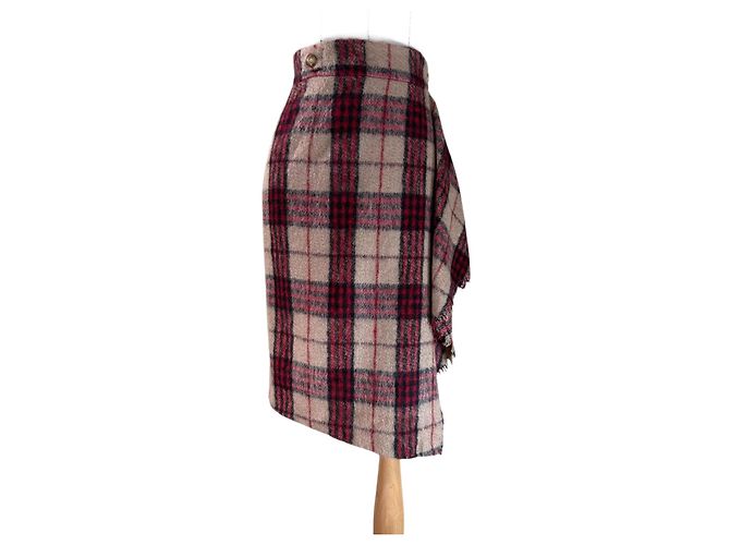 Saia Max Mara de lã com padrão tartan Multicor