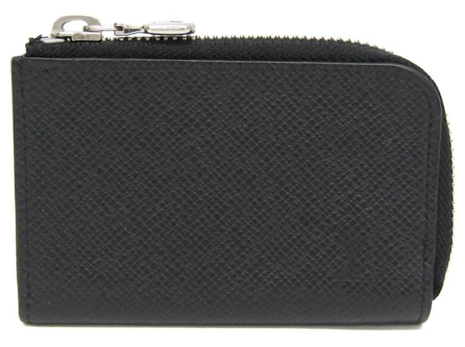 Louis Vuitton Taiga Jour Coin Purse Black Leather  ref.2005409