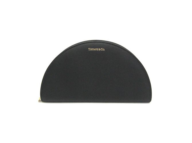 Tiffany & Co Tiffany Half Moon Coin Case Long Wallet Black