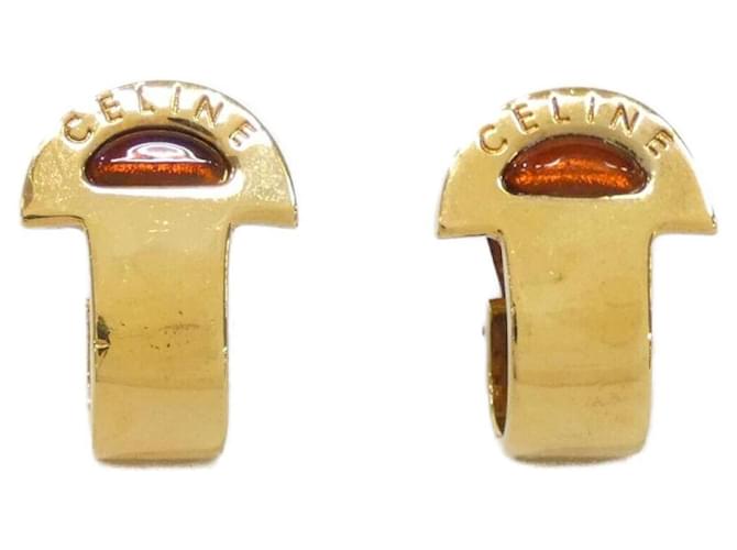 Céline Celine Brown Clip Earrings  ref.2005440