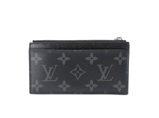 Louis Vuitton Taiga Monogram Eclipse Coin Purse Black Grey Leather  ref.2005542