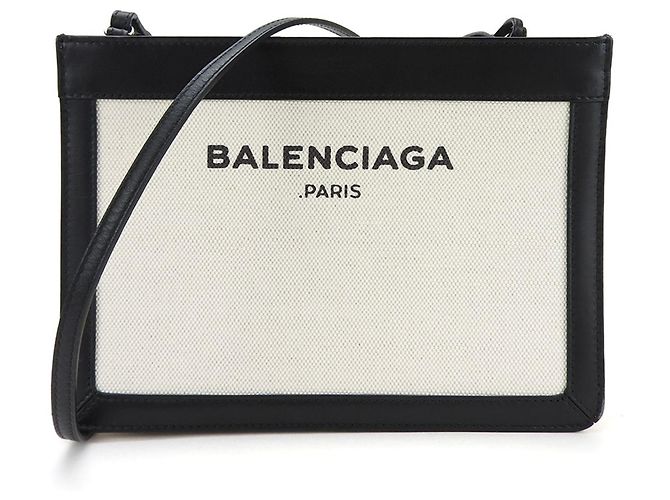Borsa a spalla Pochette Balenciaga nera e avorio Nero Crudo