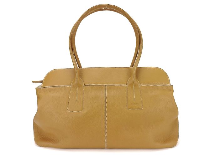 Bolsa tote de couro bege Tod's
