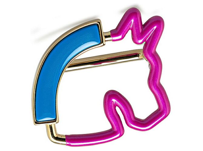 Ring Hermès Anello per sciarpa Cheval Neon Hermes Rosa Blu D'oro