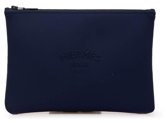Hermès Hermes Truss Flat Neoban MM Pouch Navy blue
