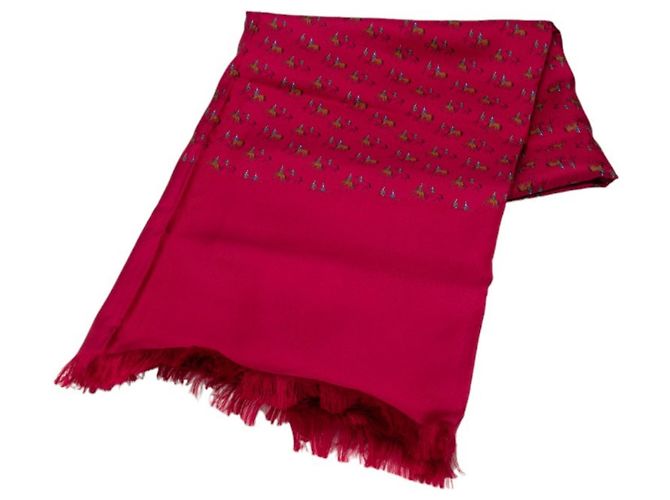 Seidenschal aus der Hermès Margiela-Periode Rot Mehrfarben 
