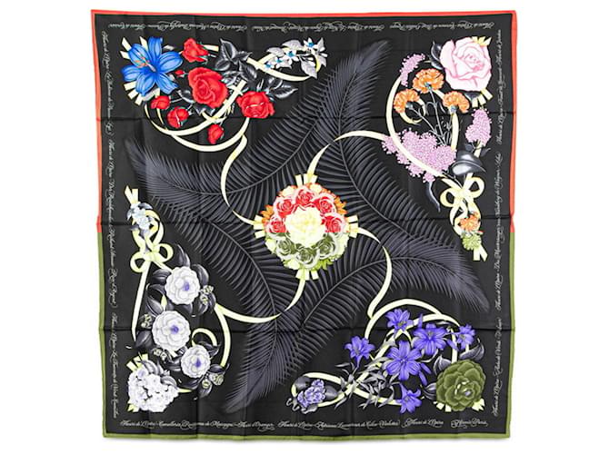 Hermès Hermes Carré 90 Fleurs de L'Opera Scarf Black Multiple colors Silk  ref.2007284
