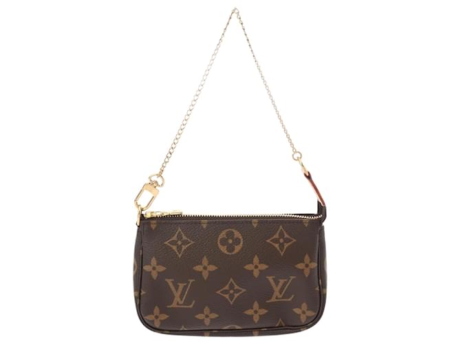 Louis Vuitton Monogram Mini Pochette Accessoires Brown Patent leather  ref.2007398