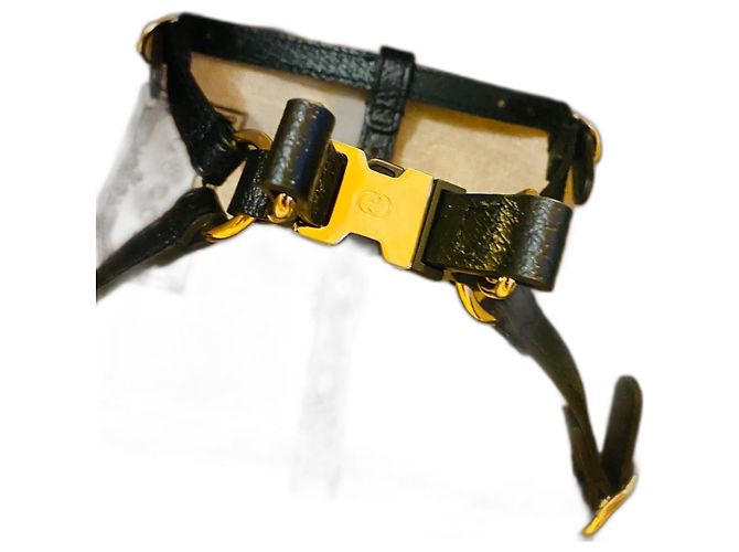 Gucci GG leather harness black