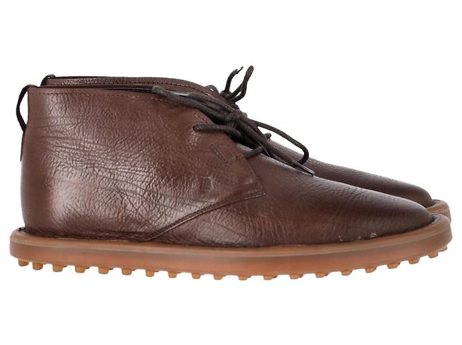 Tod's Schnürstiefel in braunem Leder Rot