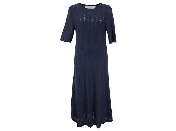 Vestido de longitud media Boss Hugo Boss en viscosa azul marino