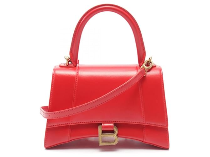 Balenciaga Hourglass Leather Handbag Red  ref.2007931