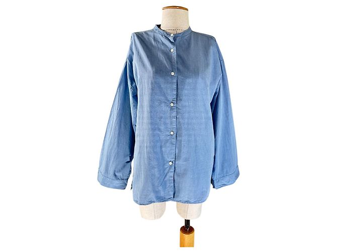 Autre Marque Camicia Aiayu in cotone blu