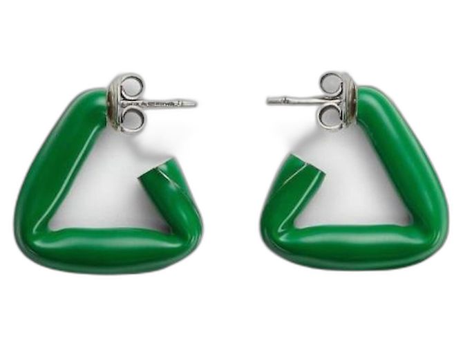 Orecchini Bottega Veneta Fold Verdi Argento Verde