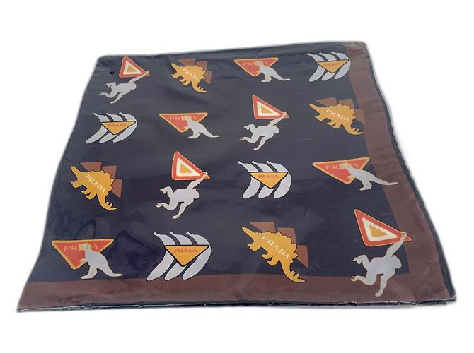 Prada Silk Scarf Abstract Pattern Multiple colors