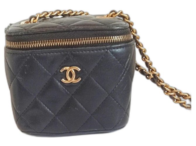 Vanity Borsa Chanel in pelle nera Nero