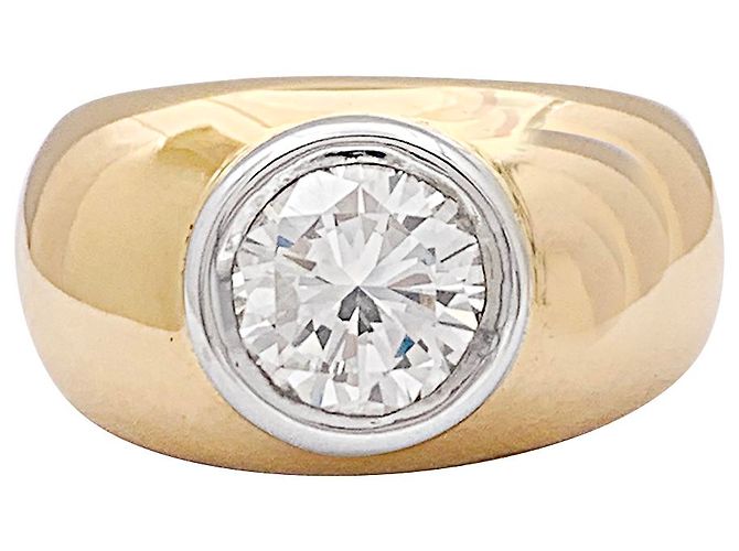 inconnue Anel de dois tons, diamante de 2,02 quilates.