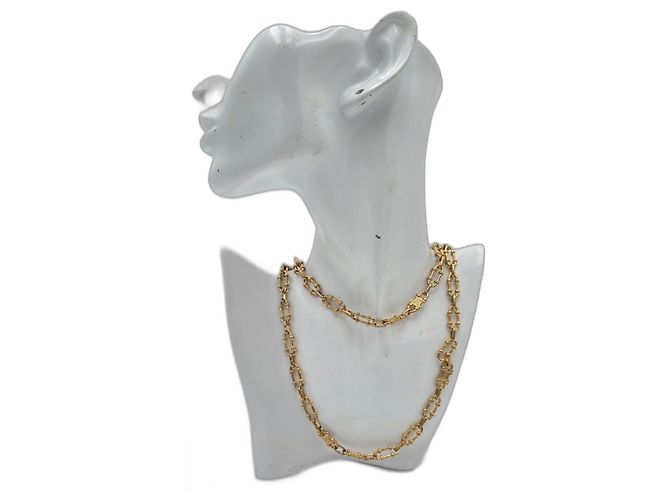 Céline Collar Largo Celine Baño de Oro de 18kt Raro Dorado