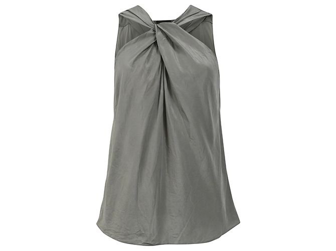 Top Halter Theory em seda oliva Cinza
