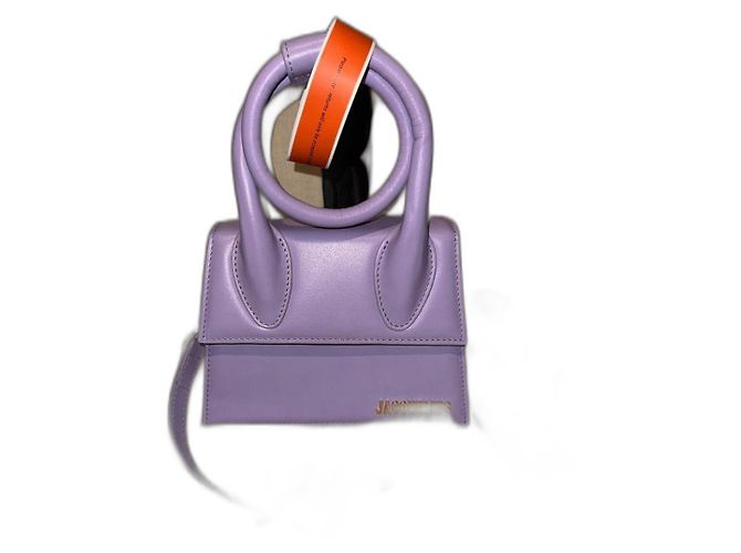 Bolsa Jacquemus Le Chiquito Noeud Roxa Couro Roxo