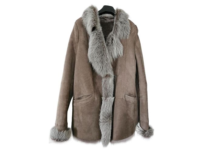 Casaco de shearling Rizal bege