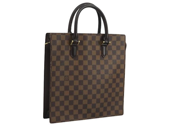 LOUIS VUITTON Bolsa de Mão Damier Ebene Venice GM N51146 LV Auth ar13191