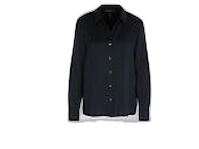 Marc Cain Black Polyester Blouse with Gold Buttons