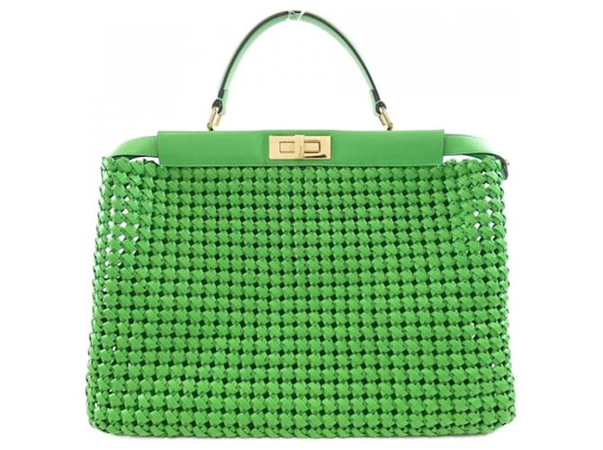 Fendi Peekaboo 8BN210 ABHY Bag Green Leather  ref.2009769