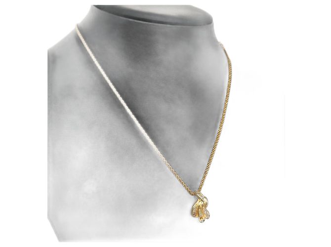 Collana Christian Dior metallo oro Auth FF5523 D'oro