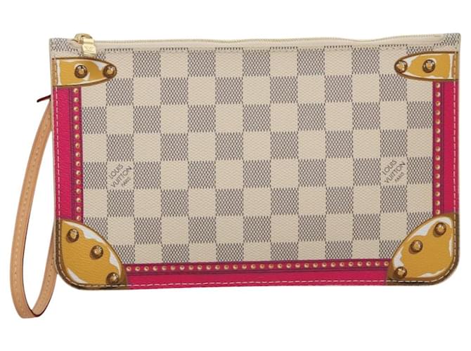Baú Louis Vuitton Branco Lona  ref.2010234